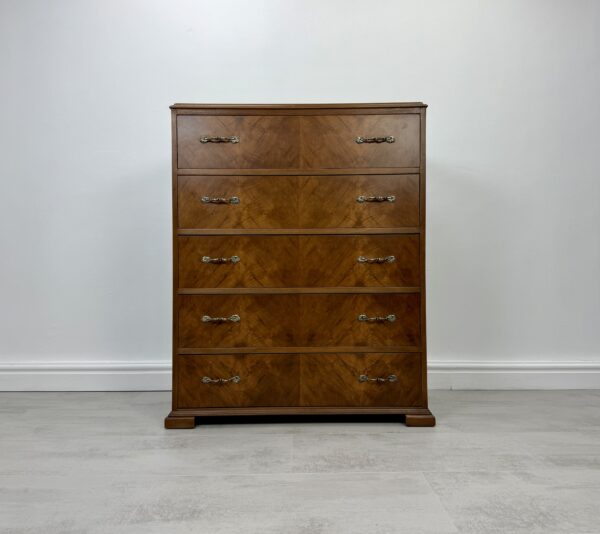 Art Deco Walnut Chest Of Drawers