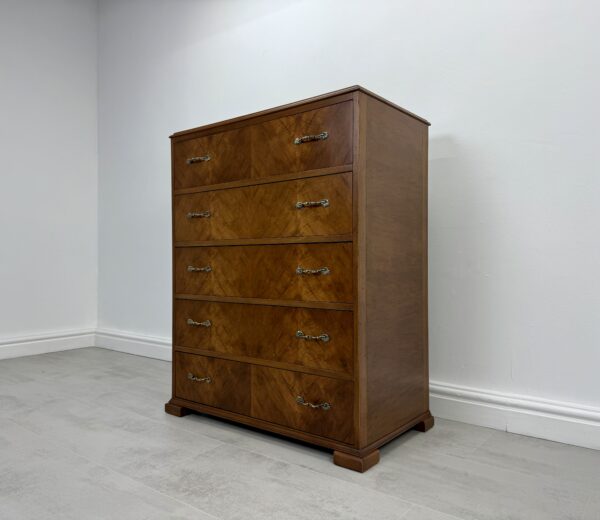 Art Deco Walnut Chest Of Drawers - Image 2