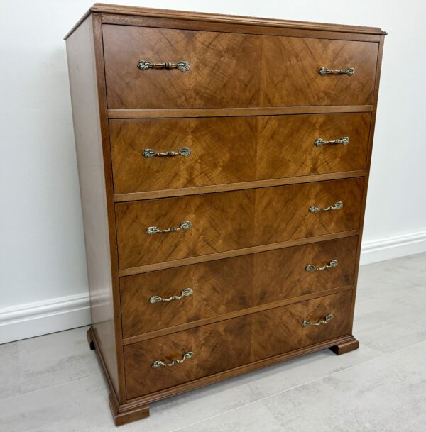 Art Deco Walnut Chest Of Drawers - Image 3