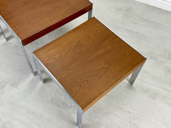 Merrow Associates teak and chrome nest of tables - Image 6